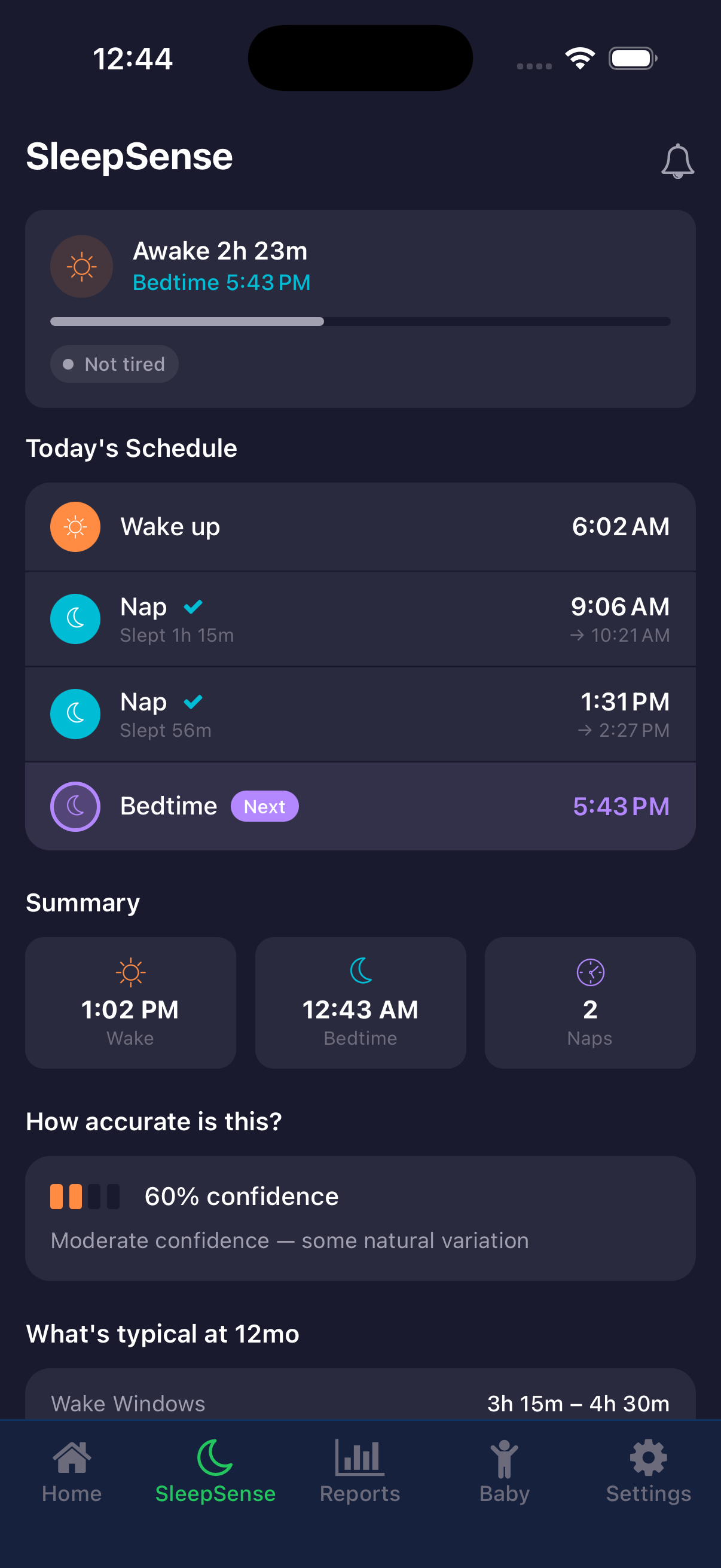 SleepSense predictions
